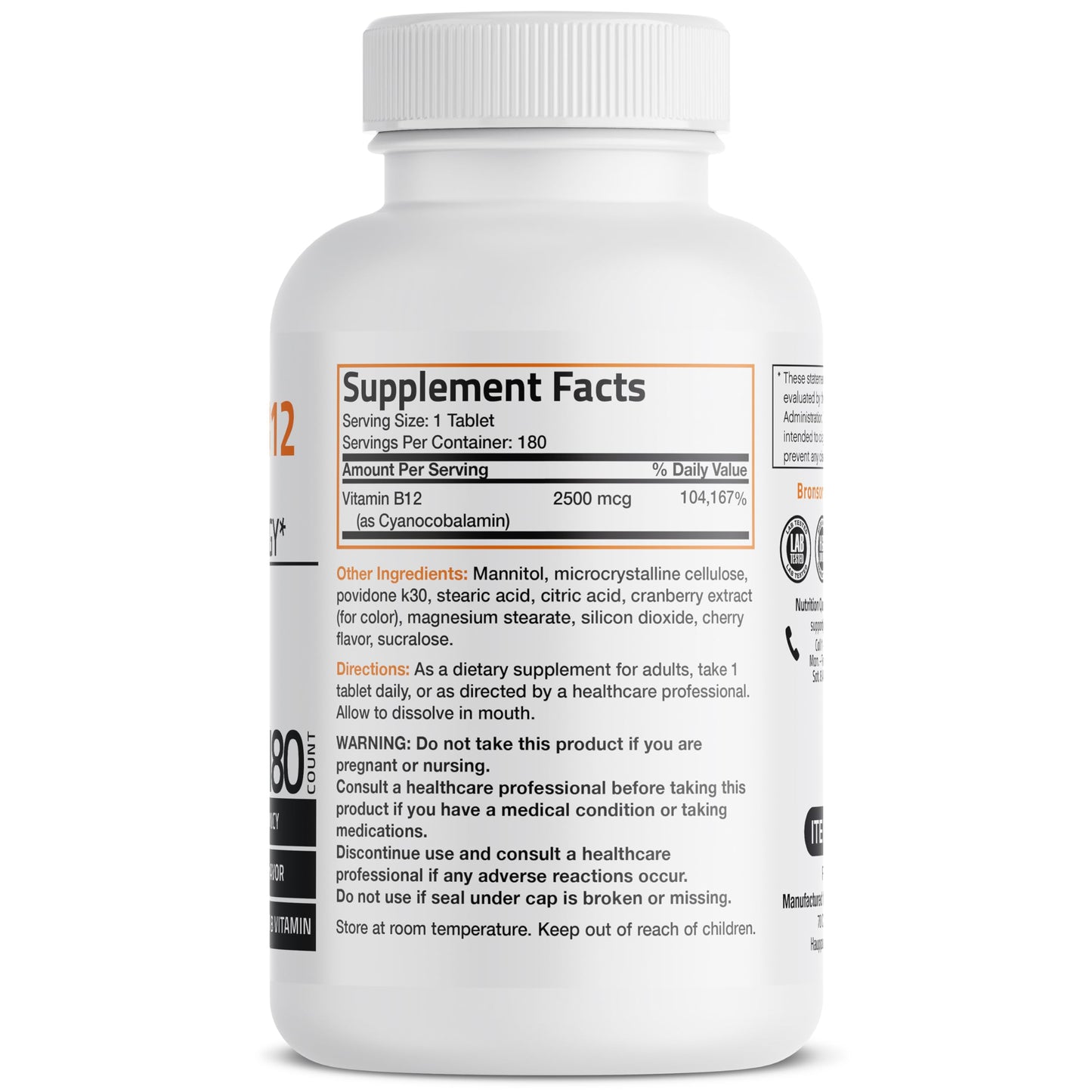 Caja Bronson Vitamina B12 shot of energy rápida disolución