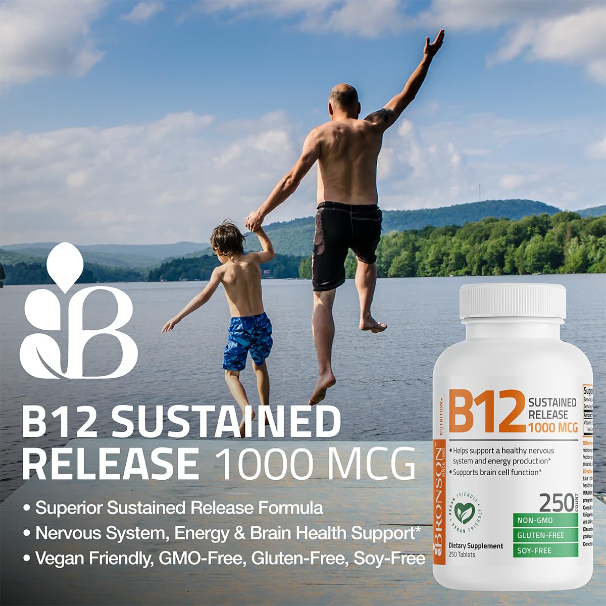 Bronson vitamina b12 suplemento bote y tabletas