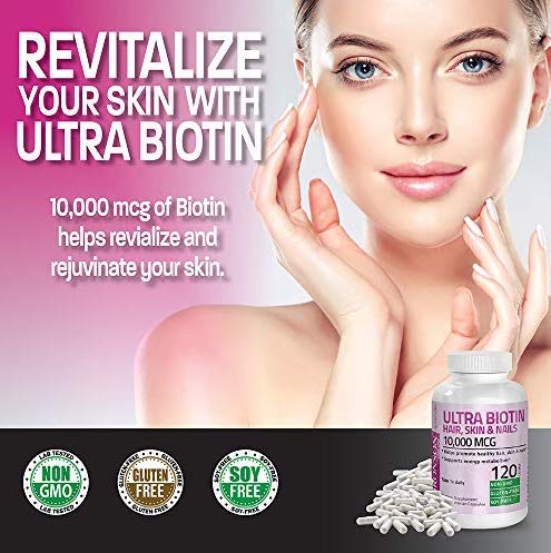 Bronson vitaminas biotina no ogm para cabello piel uñas