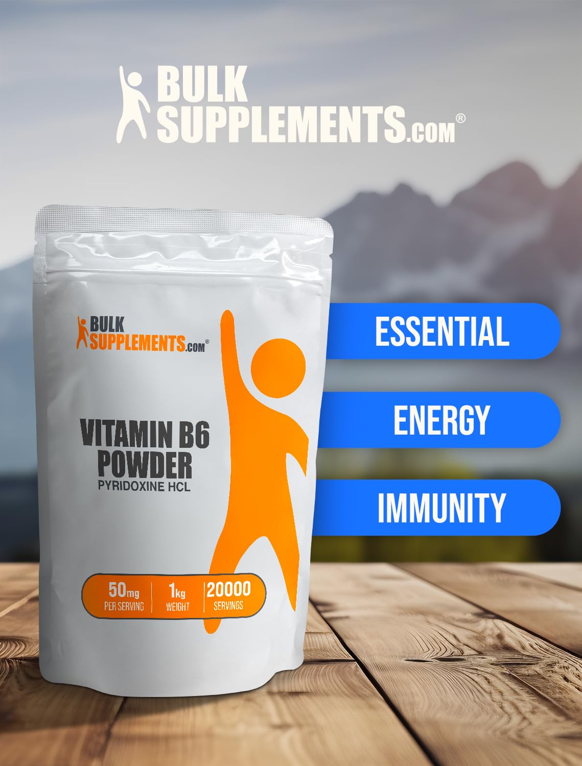 BulkSupplements suplemento polvo piridoxina B6 apoyo salud