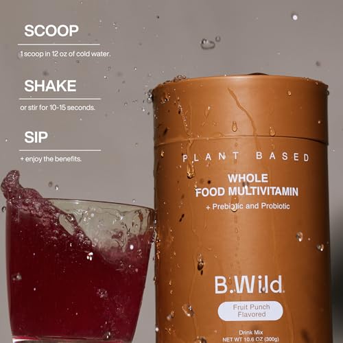 B.WILD mezcla bebida multivitamínica con agua salpicando