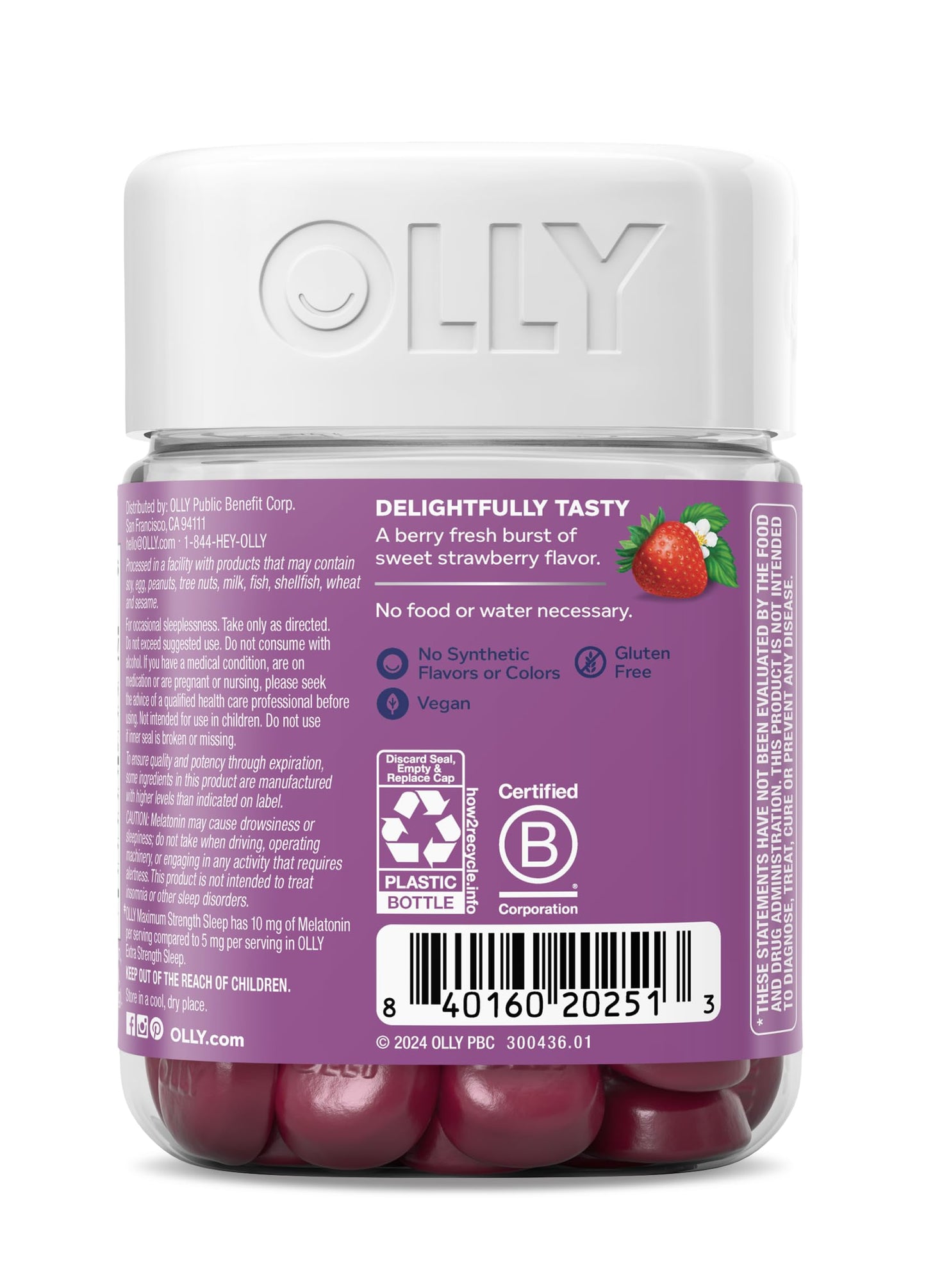 Caja abierta gominolas OLLY máxima fuerza sueño