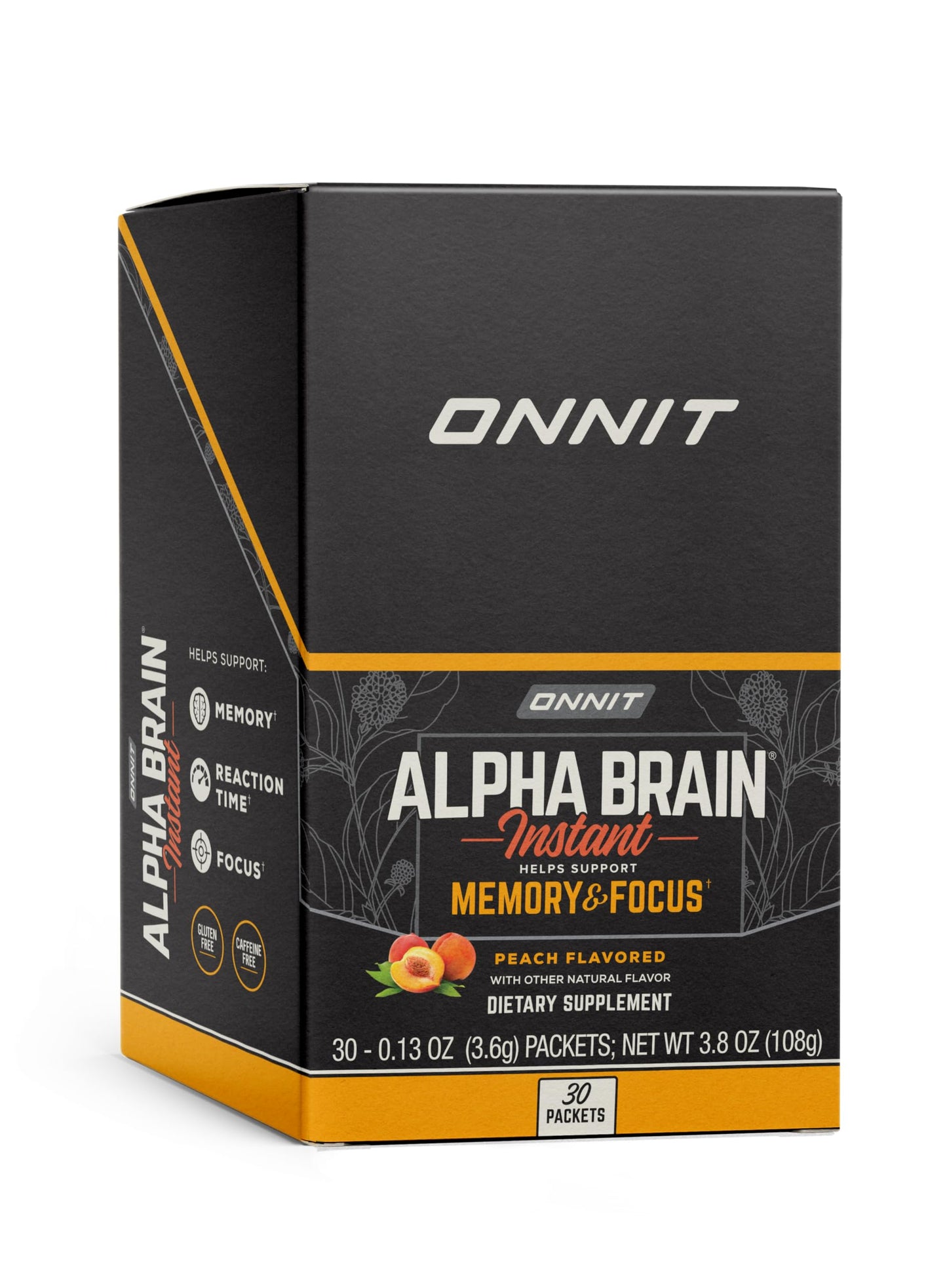 Caja Alpha Brain Instant ONNIT sabor durazno 30 servicios