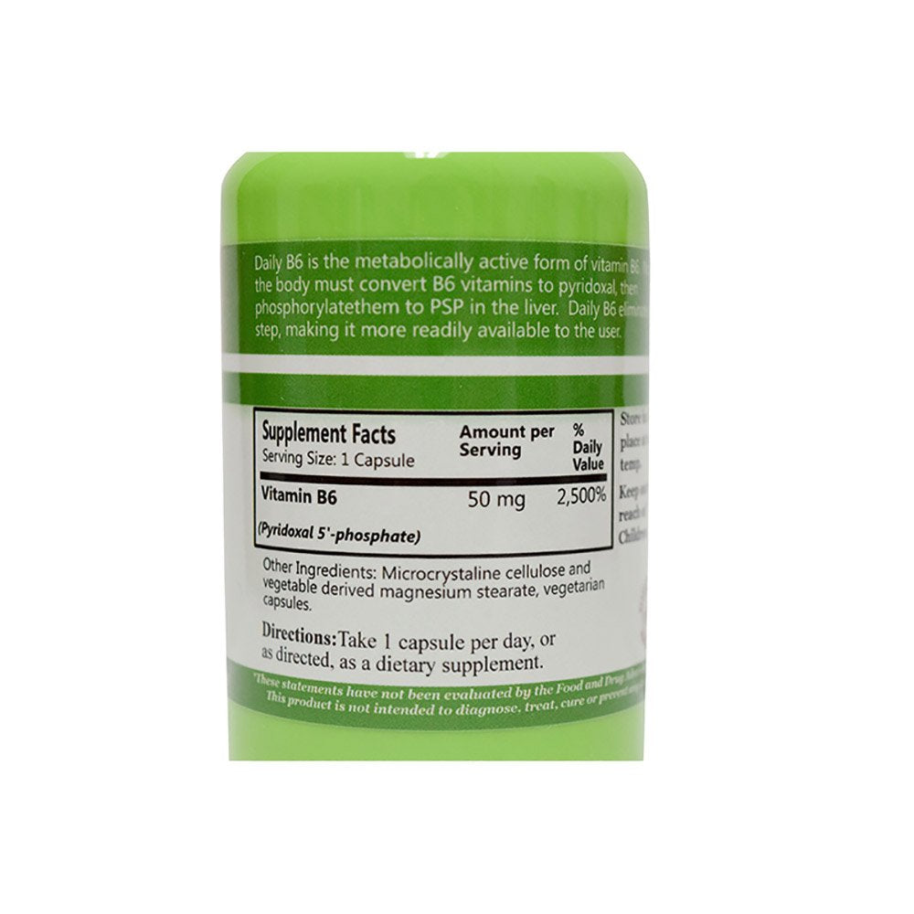 Caja Daily Manufacturing vitamina b6 activada cápsulas vegetales