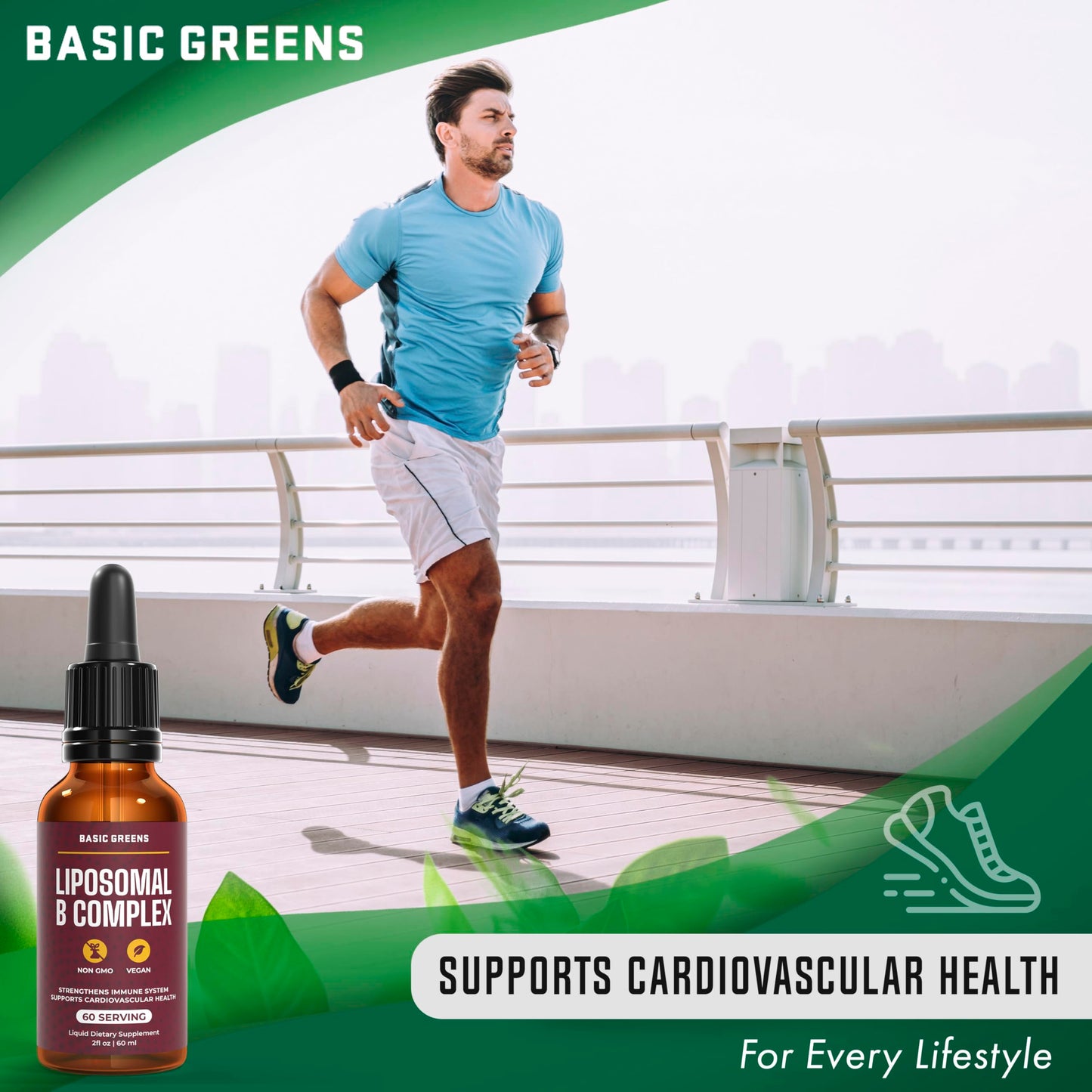 Caja empaque BASIC GREENS complejo liposomal vitaminas B