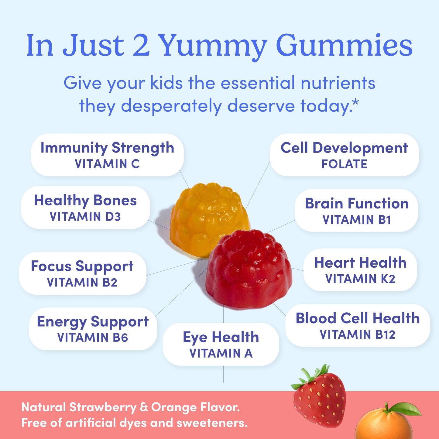 Caja First Day gomitas multivitamínicas con mezcla de frutas y verduras