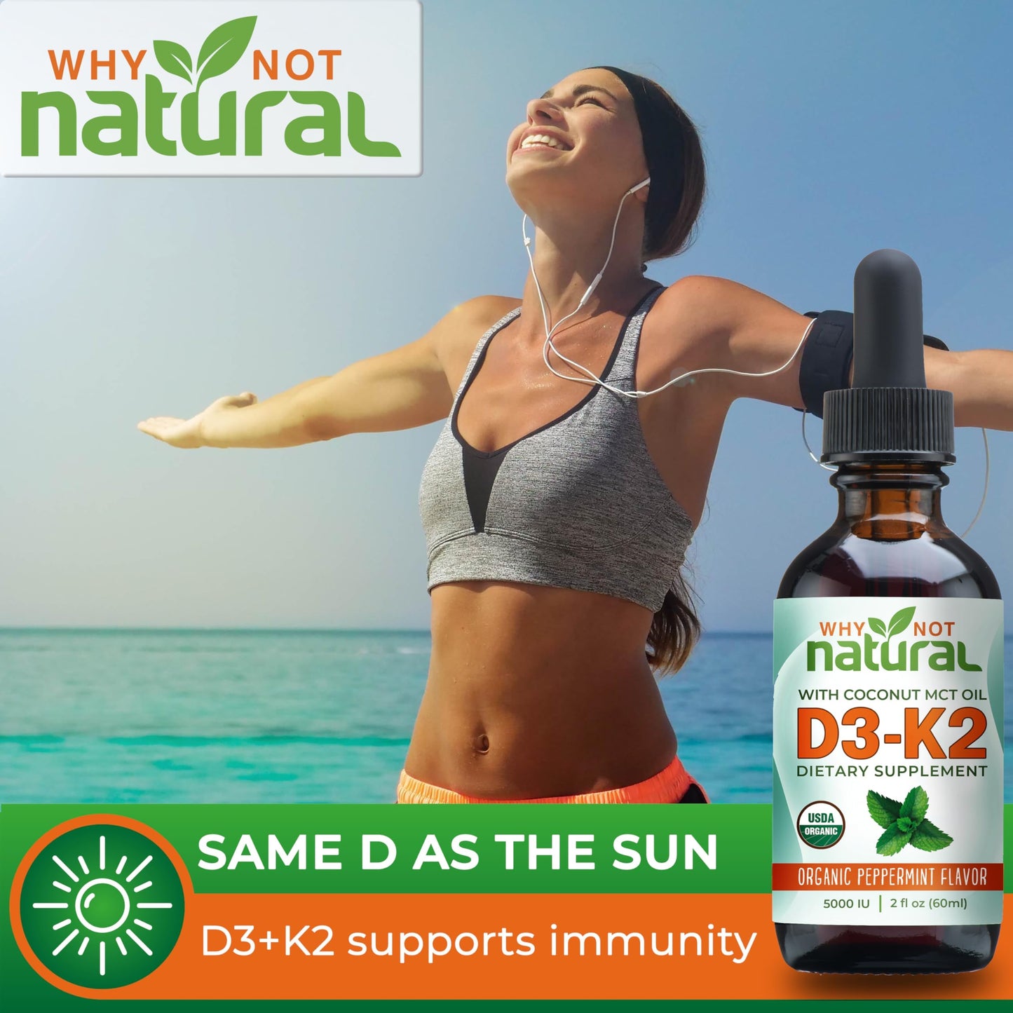 Caja gotas líquidas vitamina d3 k2 apoyo inmunitario