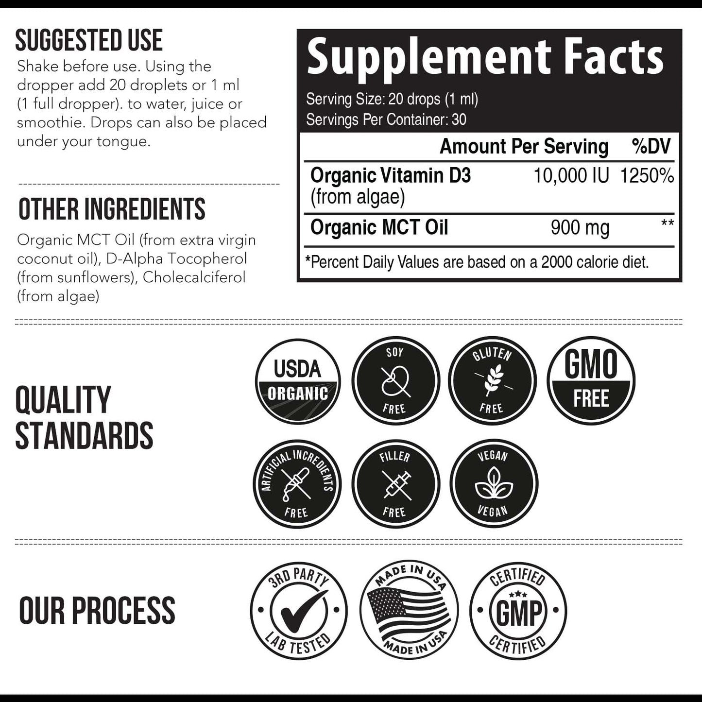 Caja con gotas de vitamina d3 100% vegana y orgánica liquid Triquetra