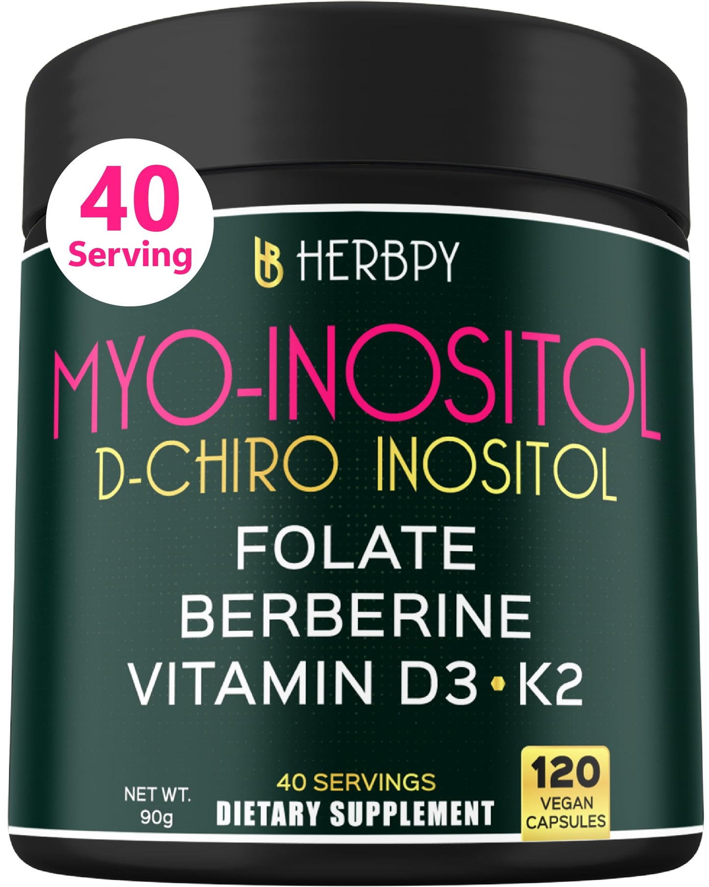 Caja Herbpy suplemento mio-inositol 40:1 120 cápsulas