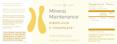 Caja Holistic Health vitamina B2 100 cápsulas energético