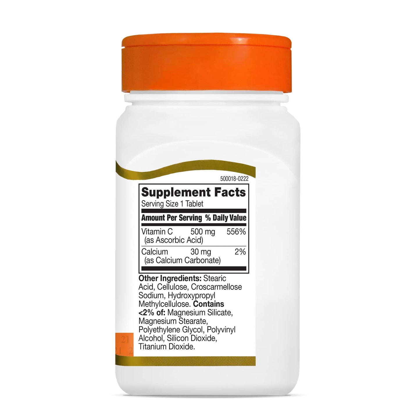 Caja lateral vitamina c 21st century 500 mg 110 tabletas