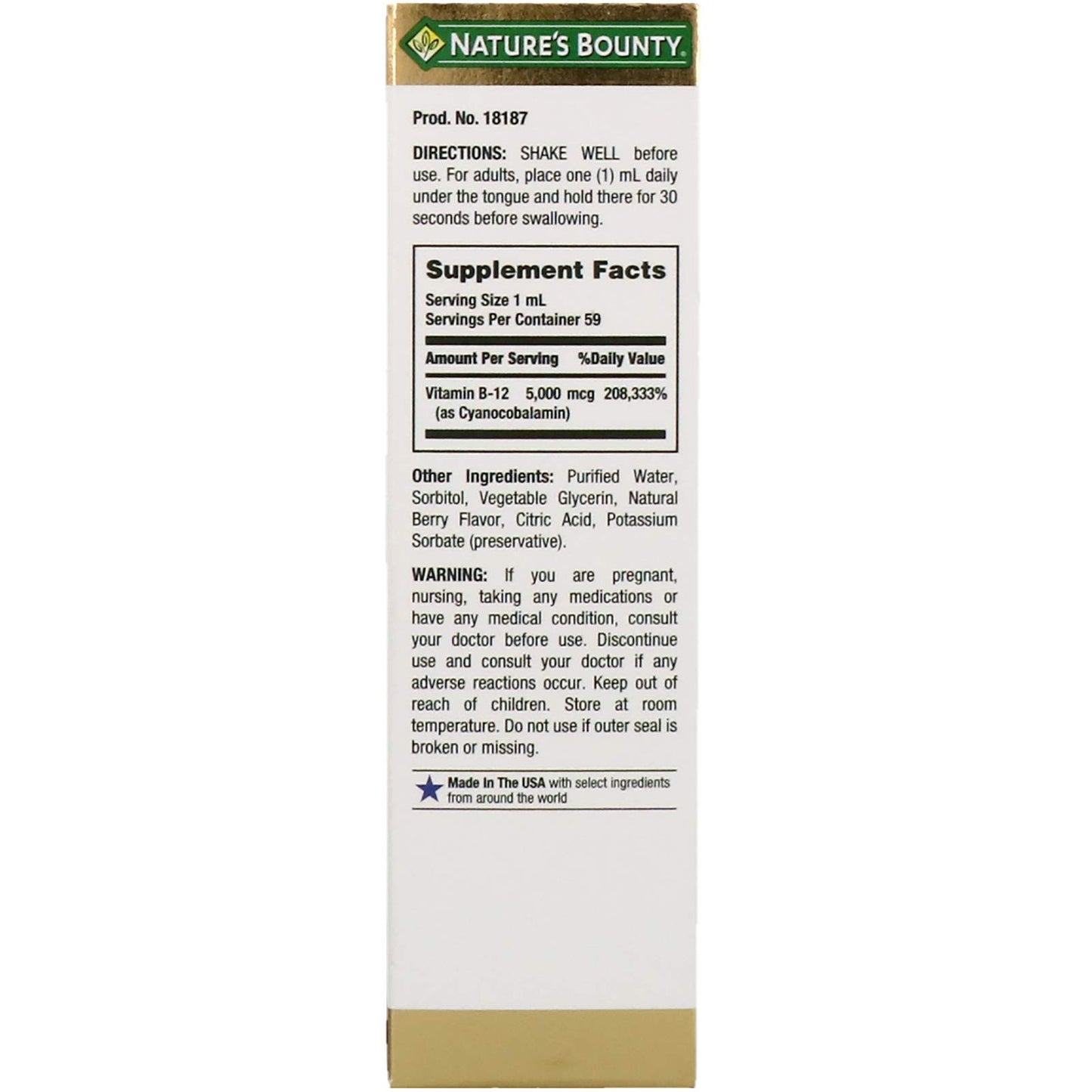 Caja Nature's Bounty super fuerza vitamina b-12 paquete de 2