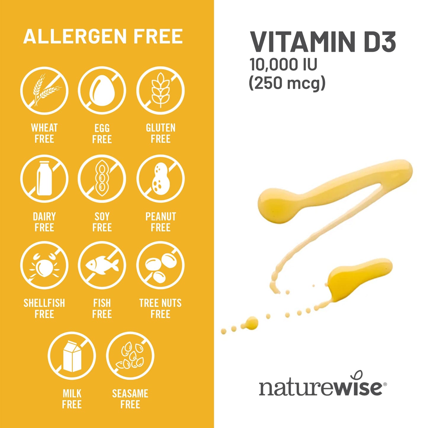 Caja NatureWise Vitamina D3 10,000 UI 90 cápsulas