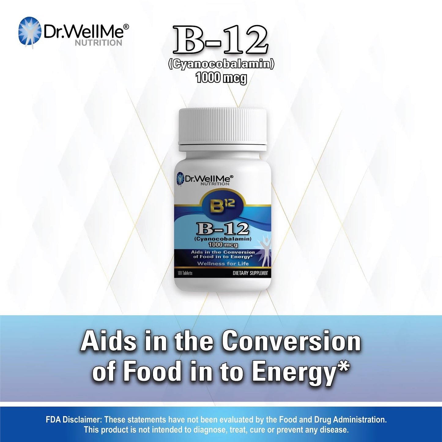 Caja producto Dr.WellMe vitamina B-12 para energía