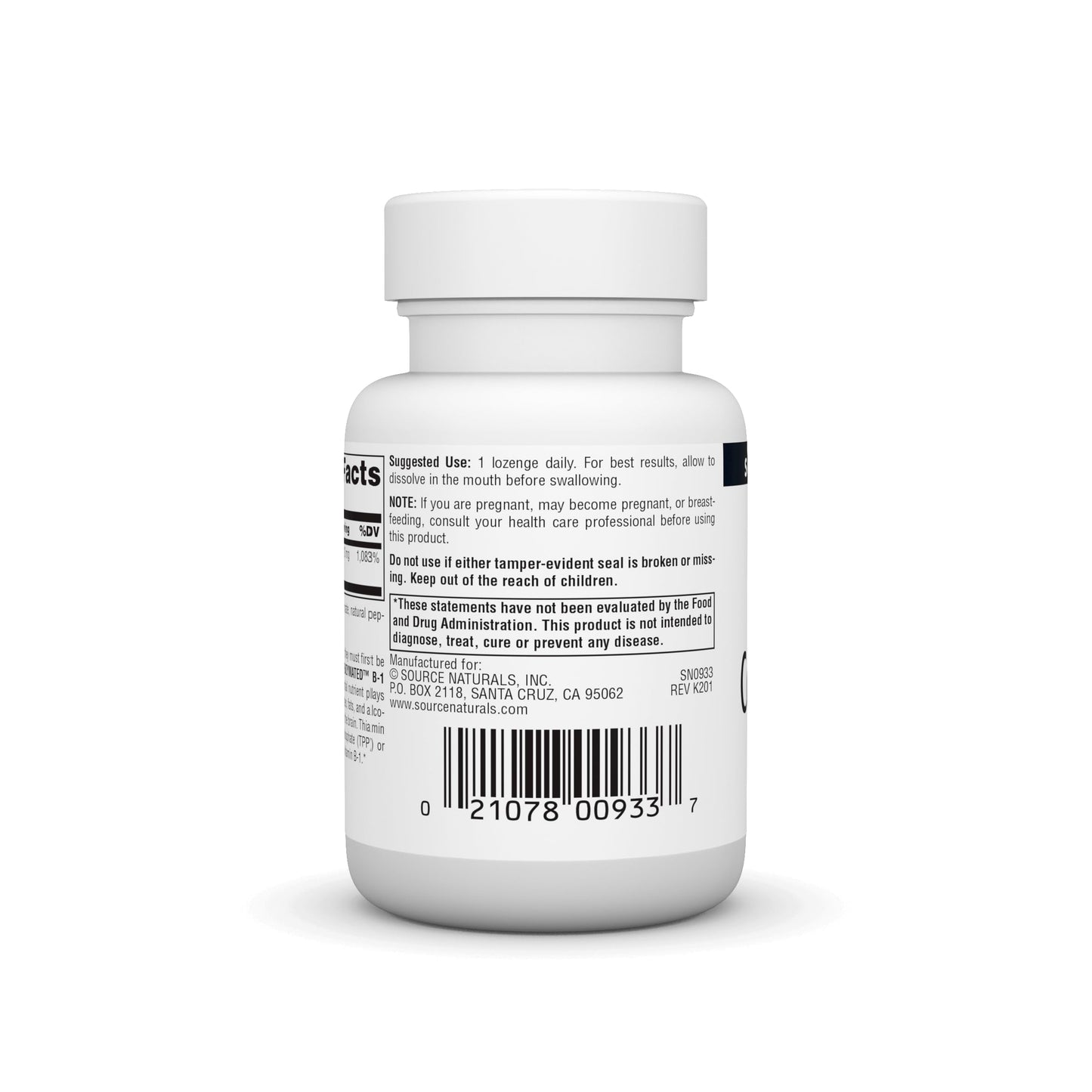 Caja Source Naturals coenzymated B-1 con 60 pastillas