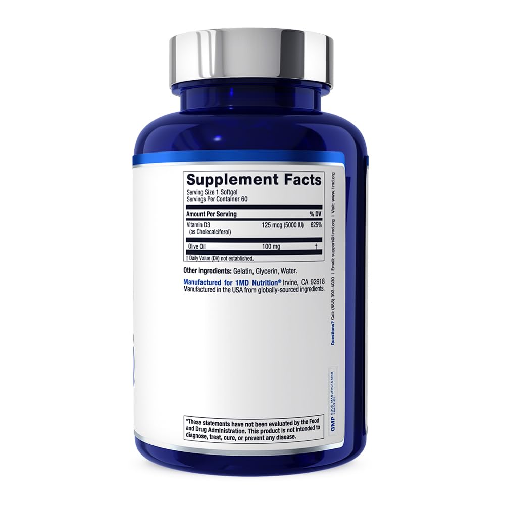 Caja suplemento 1md nutrition vitamina d3 5000 ui