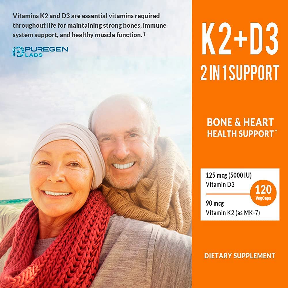 Caja suplemento complejo vitamina d y k puregen labs
