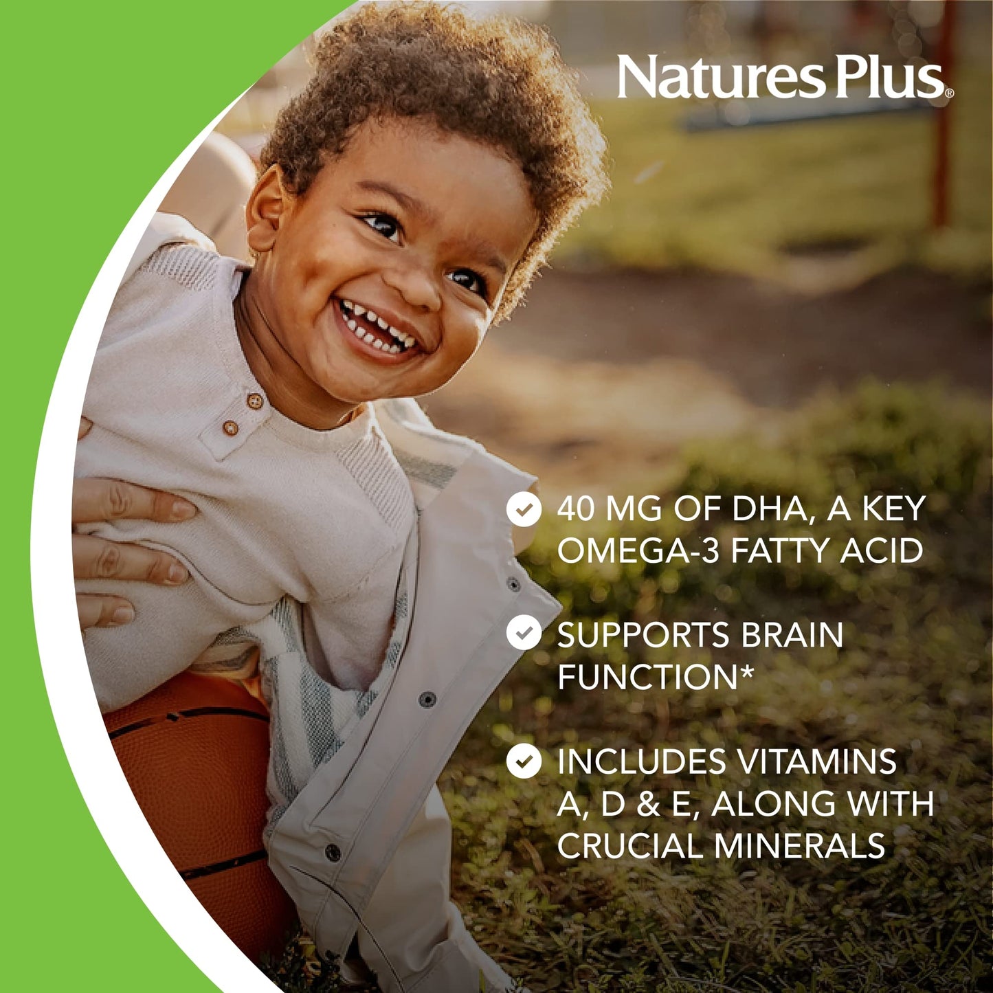 Caja de suplementos omega 3 DHA Animal Parade para niños sin gluten