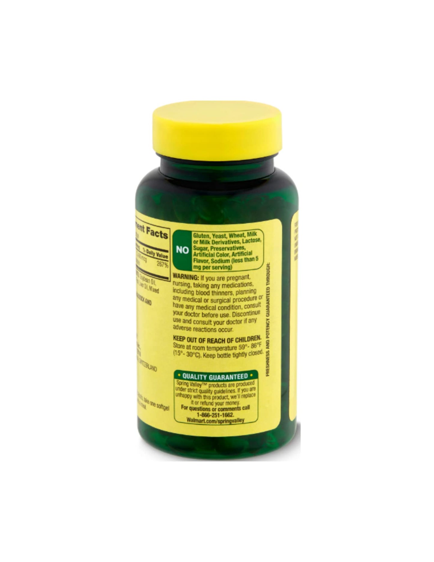 Caja suplemento vitamina A Spring Valley 250 cápsulas