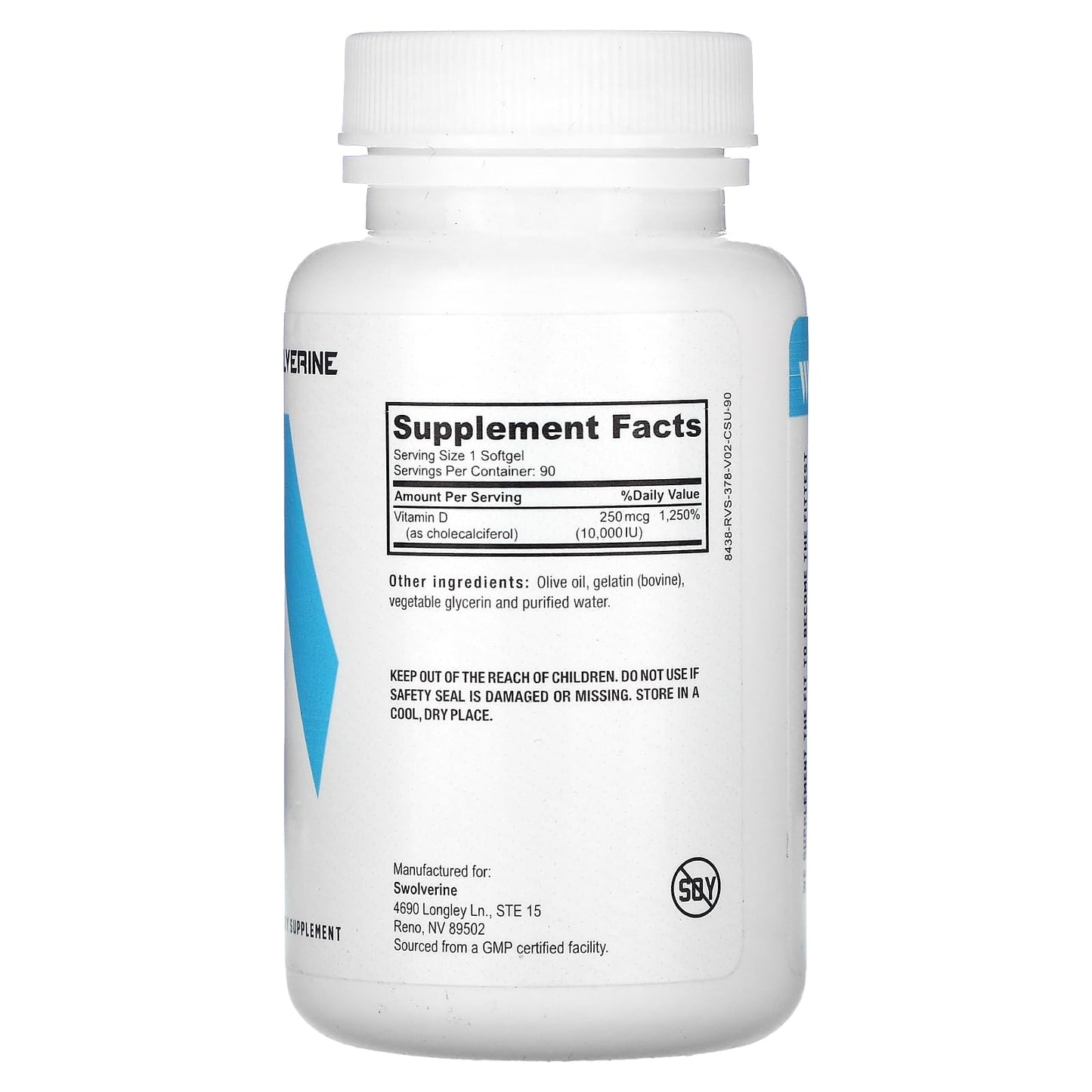 Caja de vitamina d3 10000 iu cápsulas blandas swolverine