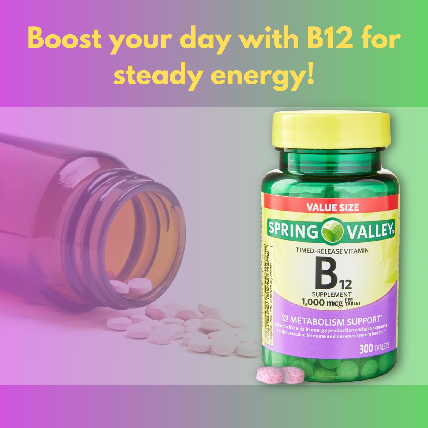 Caja vitaminas B12 liberación prolongada 300 tabletas