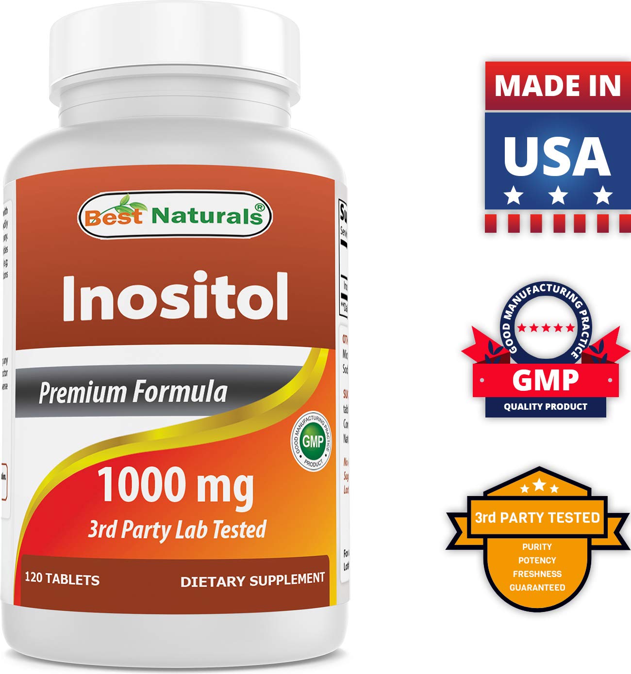 Calidad GMP Best Naturals Inositol y Vitamina D3