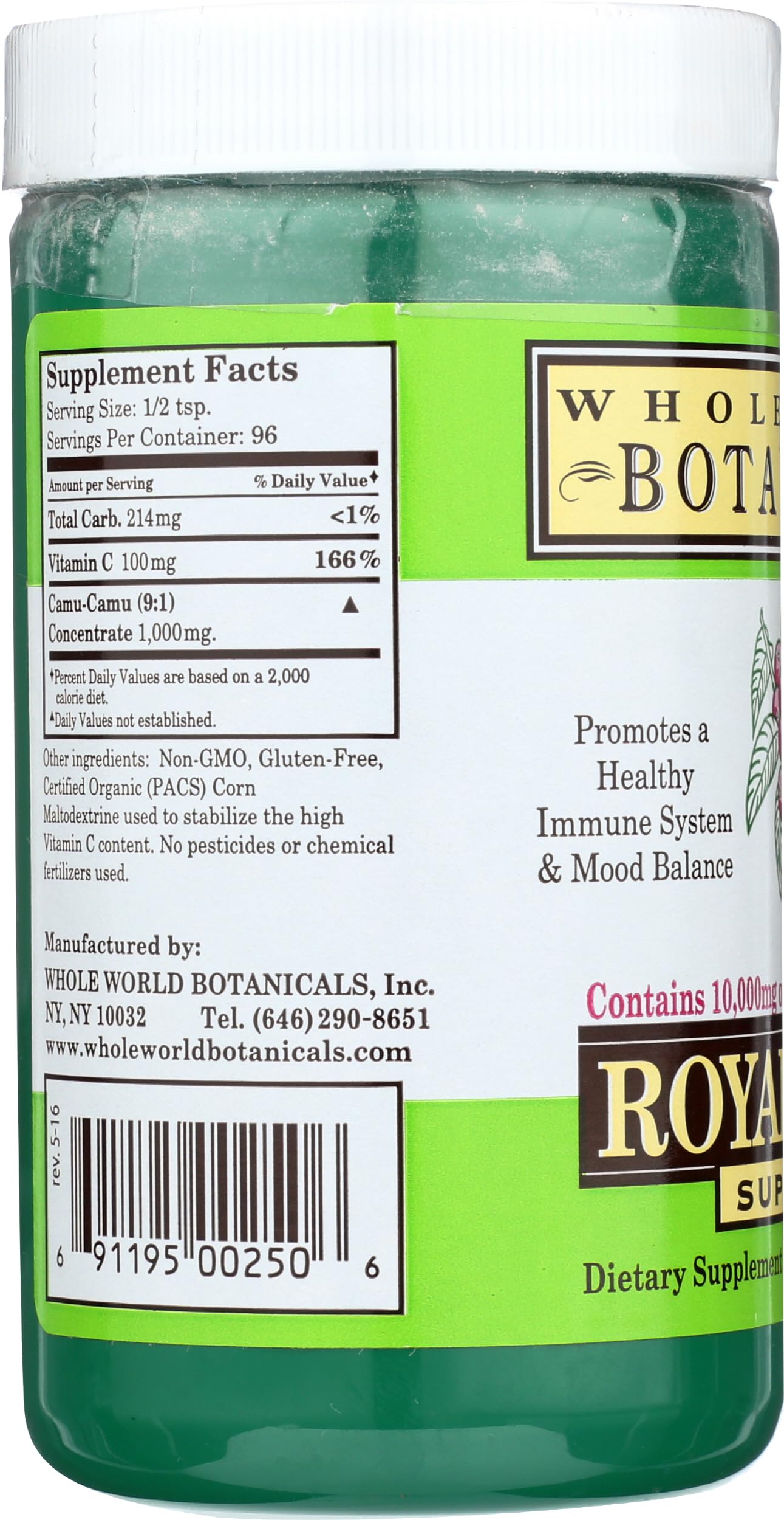 Camu camu en polvo suplemento Whole World Botanicals