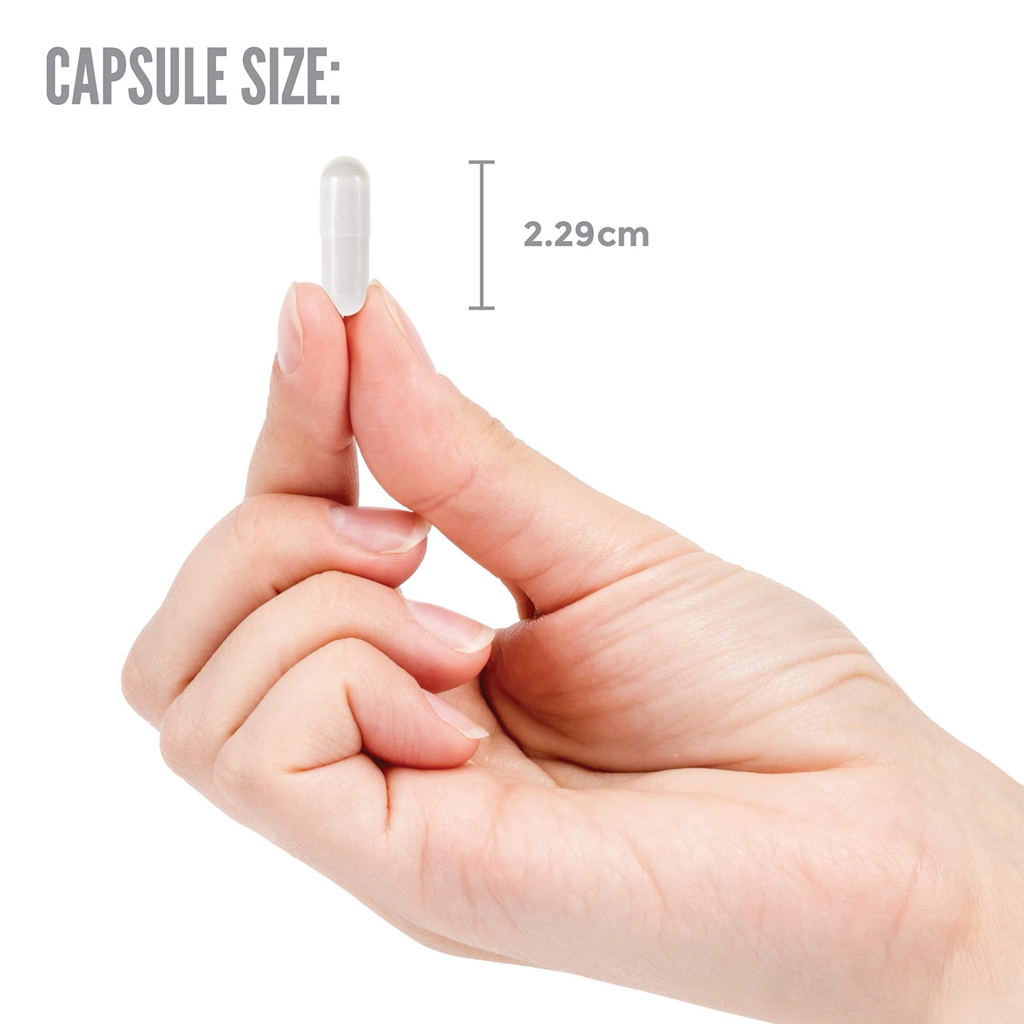 cápsula del tamaño 2.29 cm del multivitamínico nbi