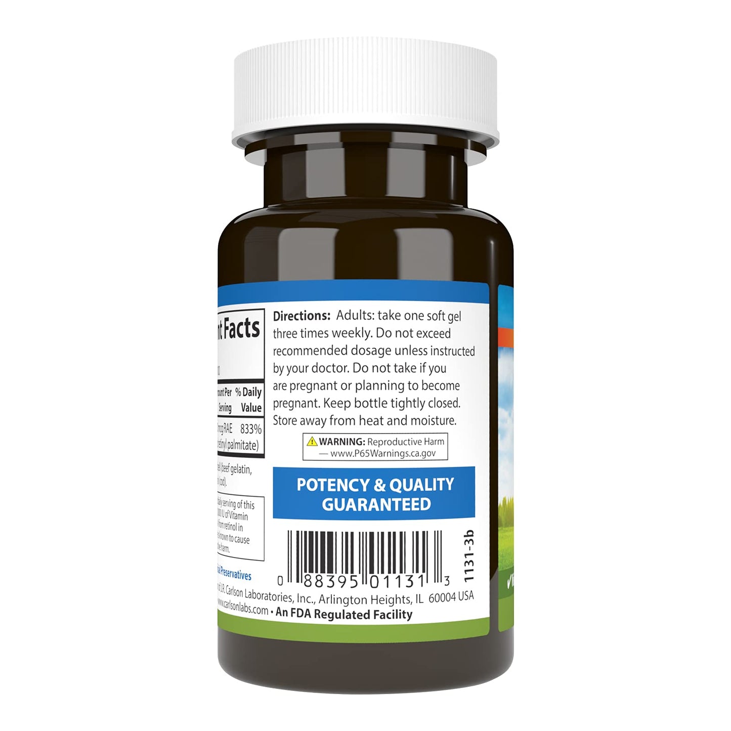 Cápsula blanda Vitamina A Carlson para piel saludable y visión