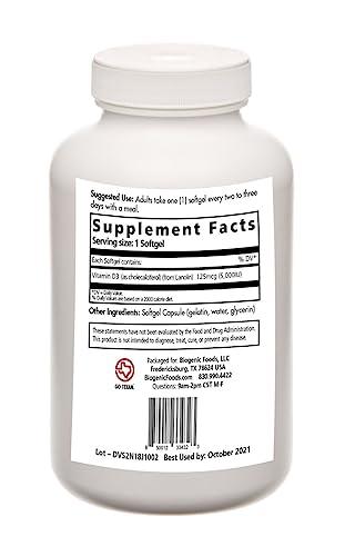 Cápsula blanda de vitamina D3 alta potencia Biogenic Foods