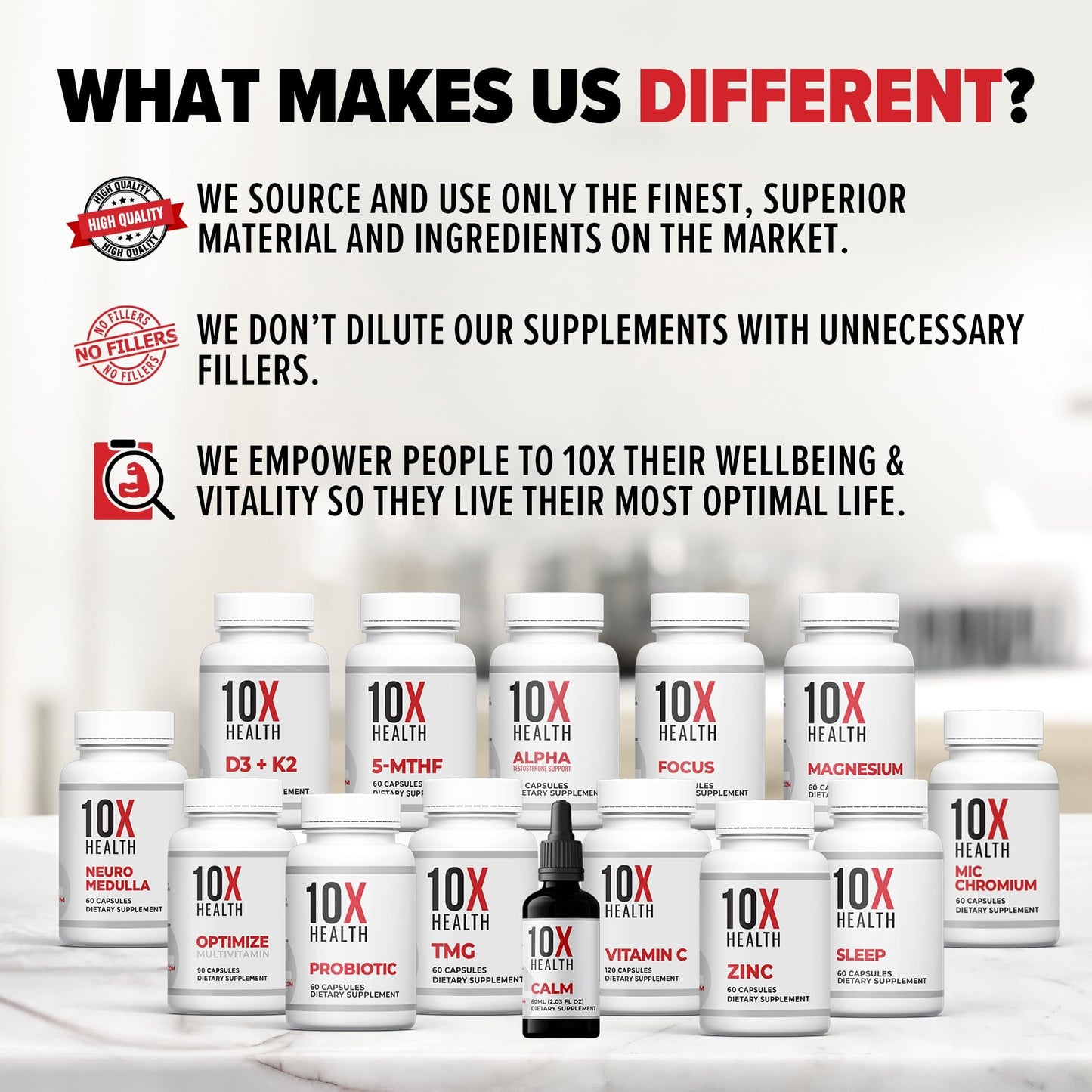 Cápsulas 10X Health Optimize con minerales vitales