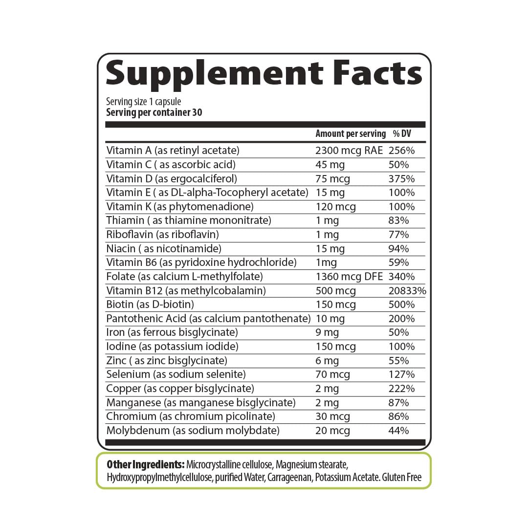 Cápsulas bariátricas de Belt Nutrition con vitaminas esenciales.