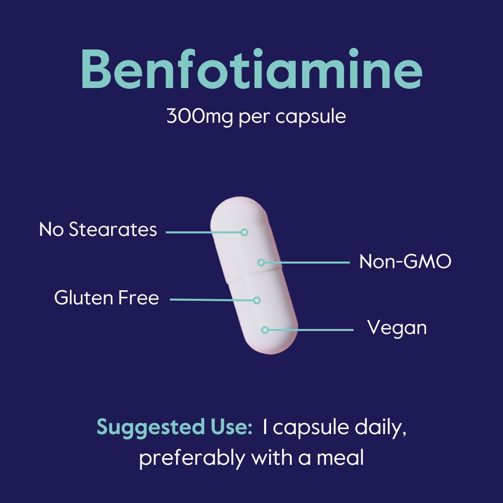 Cápsulas Benfotiamina 300mg Bestvite sin estearatos ni siliconas