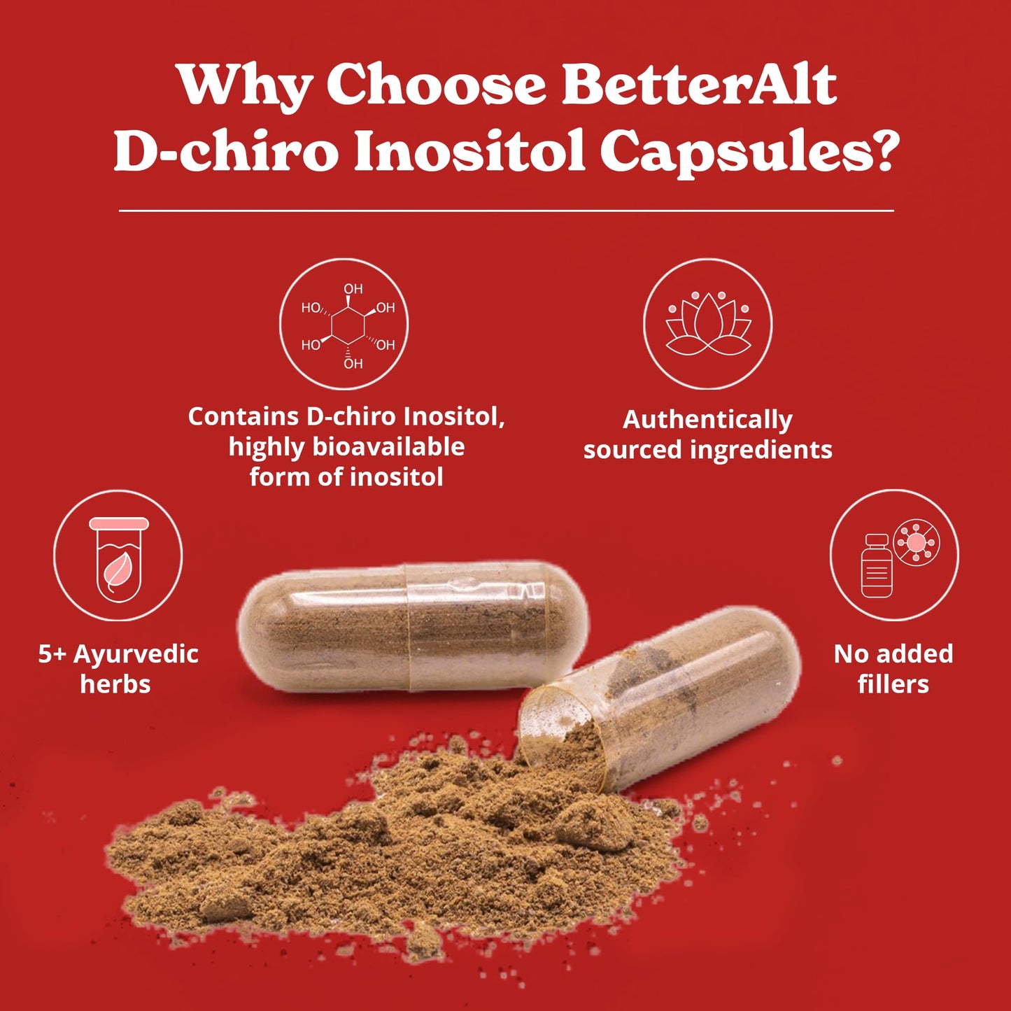 Cápsulas Better Alt Inositol para salud integral femenina