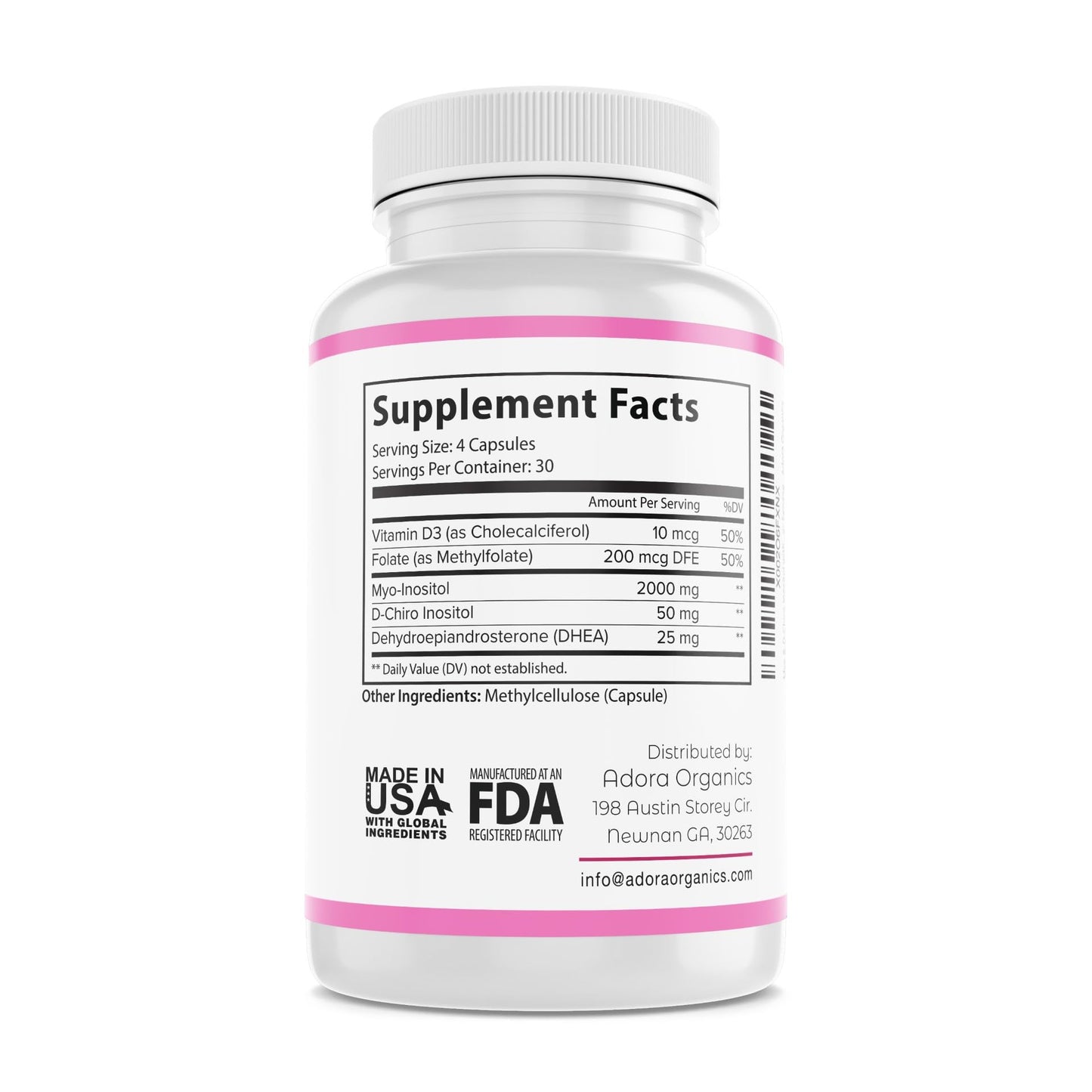 Cápsulas Biodora Inositol para apoyo hormonal y salud femenina