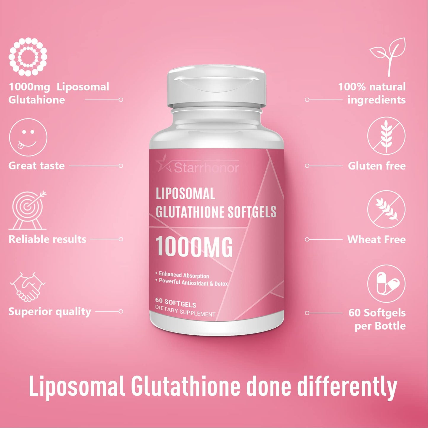 Cápsulas blandas glutatión liposomal y vitamina c sin GMO