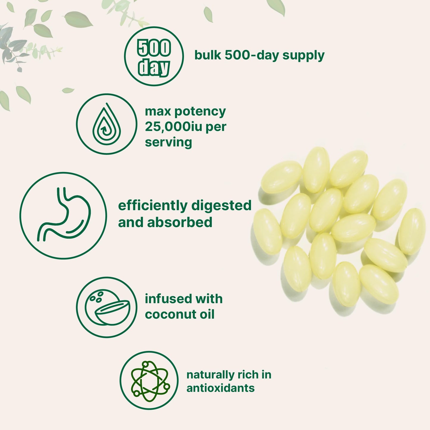 Cápsulas blandas Micro Ingredients vitamina a alta potencia