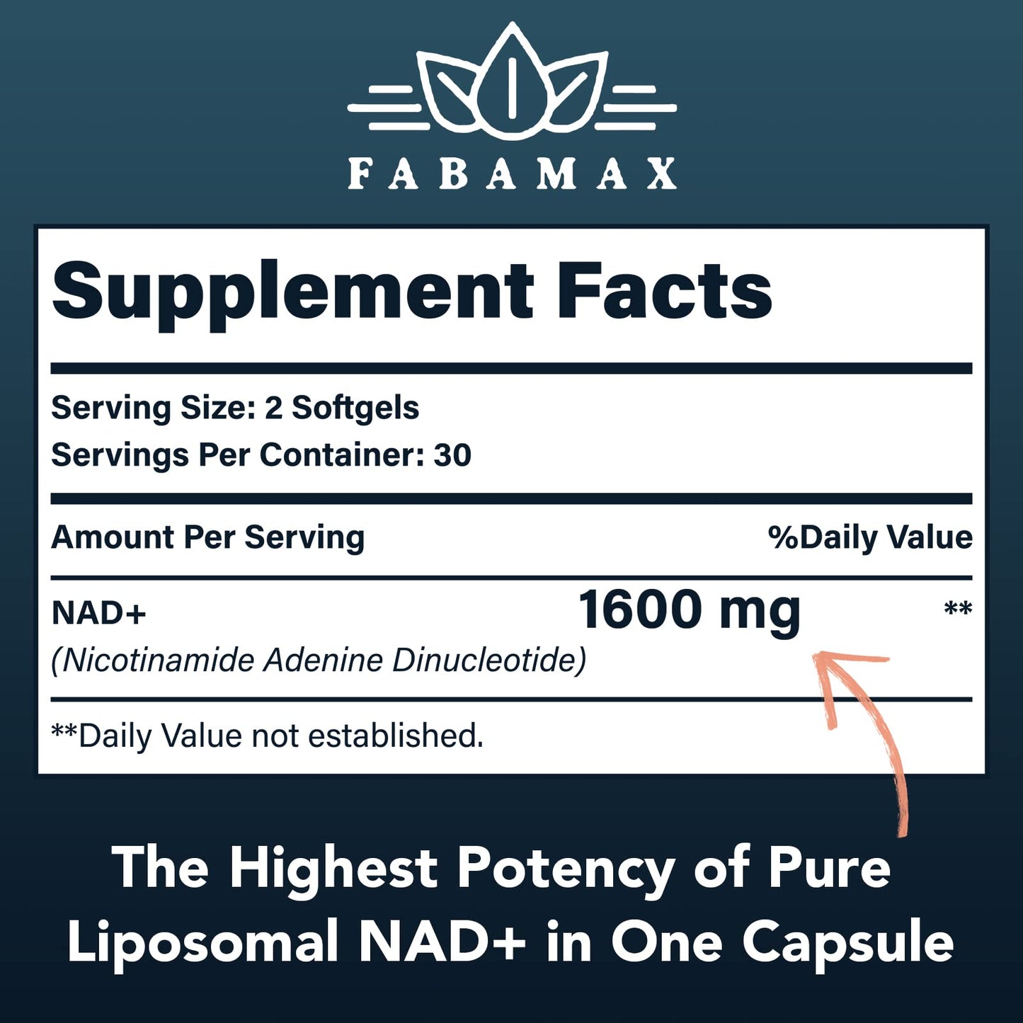 Cápsulas blandas suplemento NAD+ Fabamax alta absorción