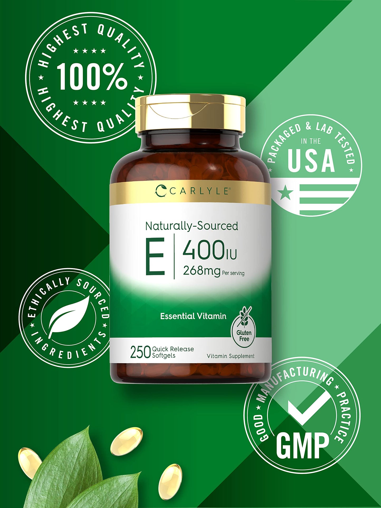 Cápsulas blandas vitamina e Carlyle 400 ui sin aditivos artificiales