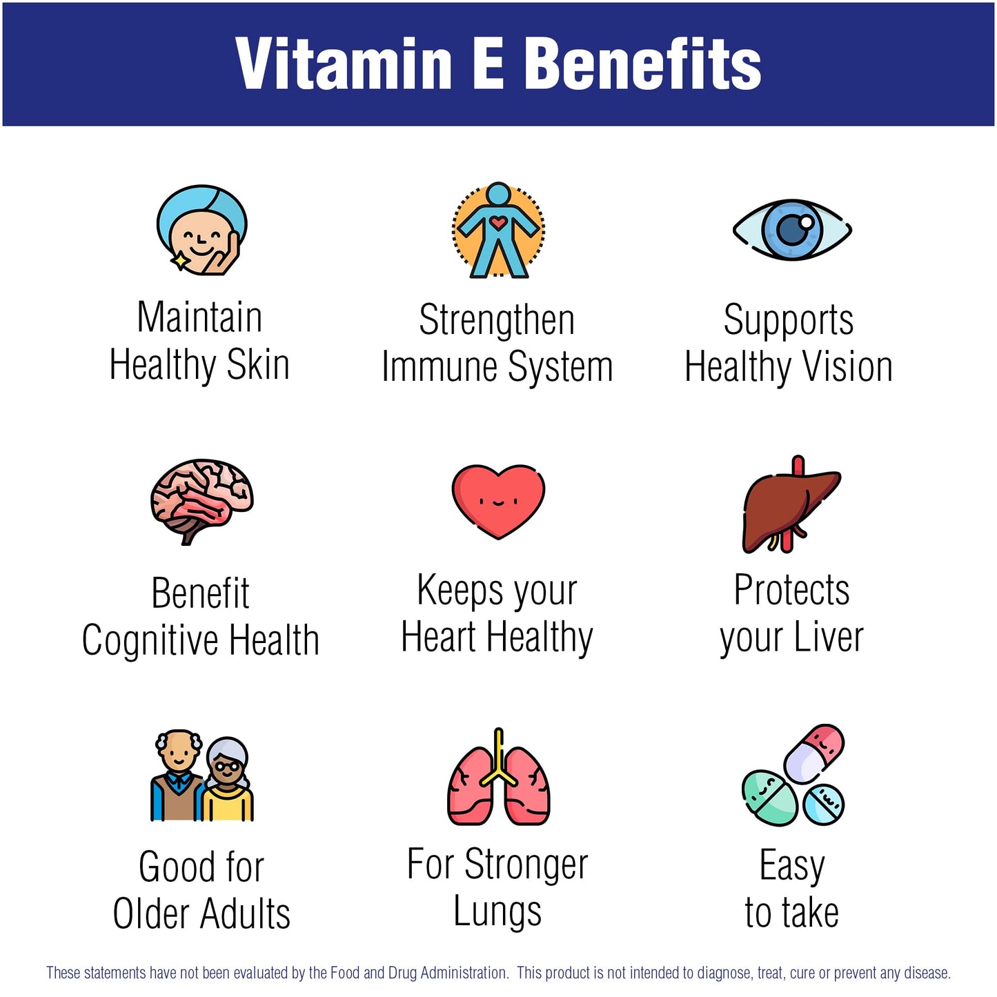 Cápsulas blandas de vitamina E Natural Systems sobre fondo blanco