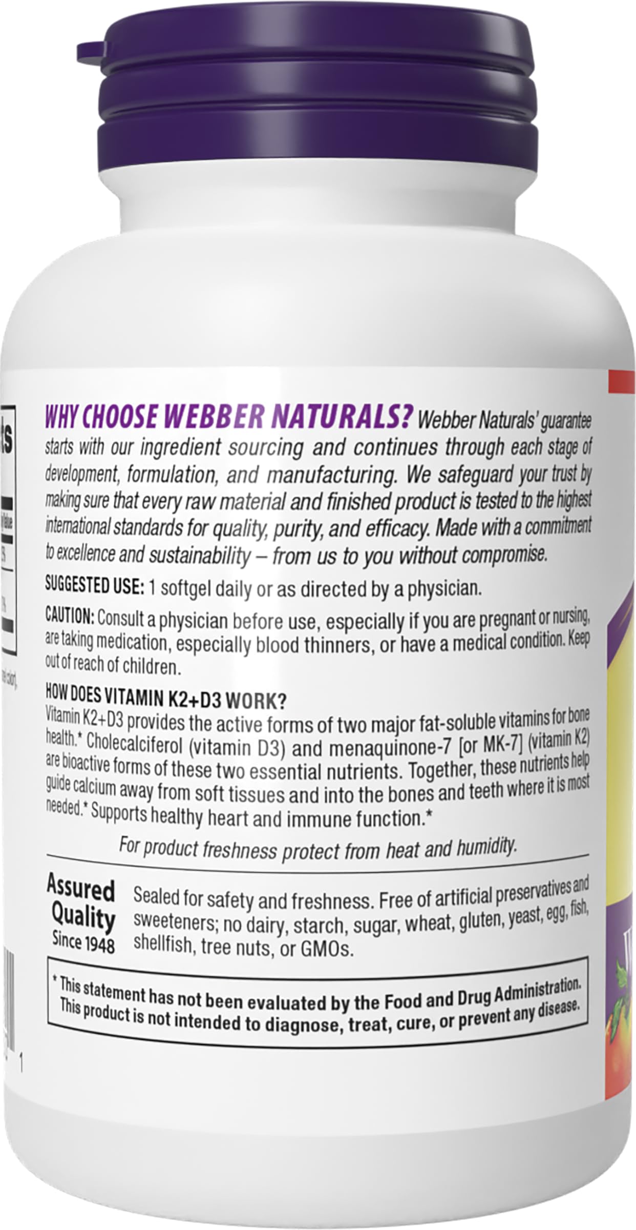 Cápsulas blandas Webber Naturals Vitamina K2 MK-7 y D3