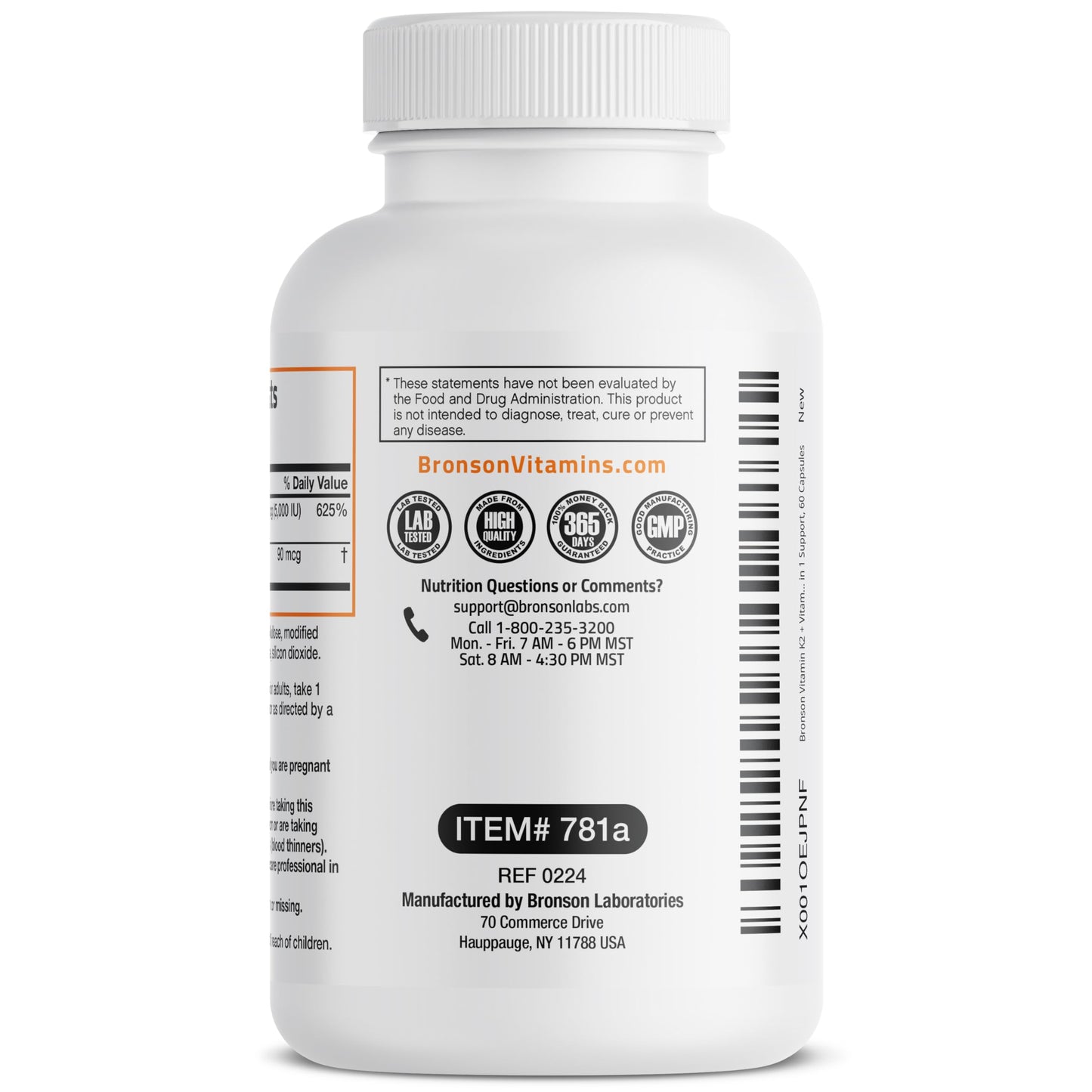 Cápsulas bronson vitamina k2 d3 mk7 no transgénico