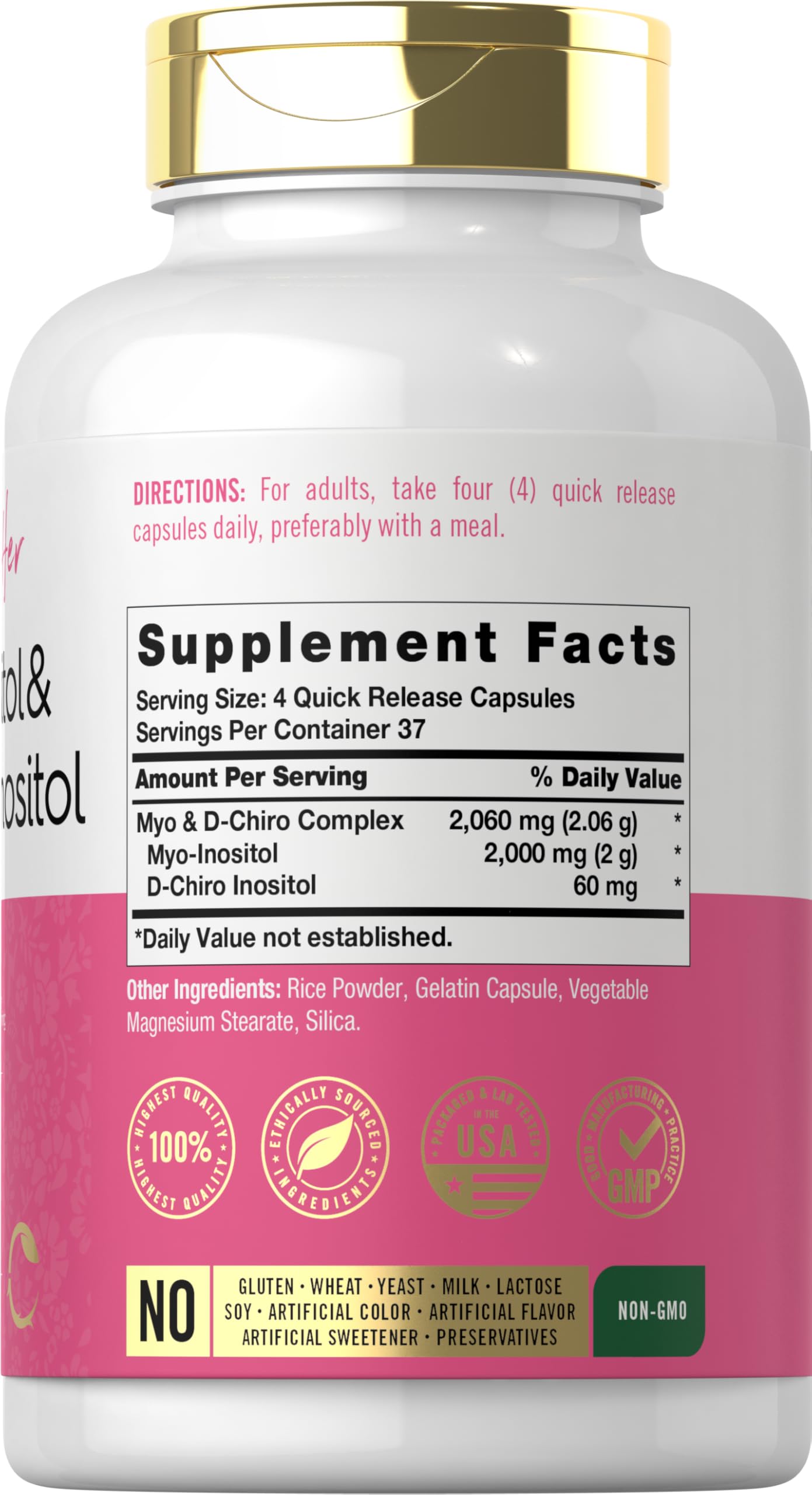 Cápsulas Carlyle Myo y D-Chiro Inositol 2060 mg suplemento