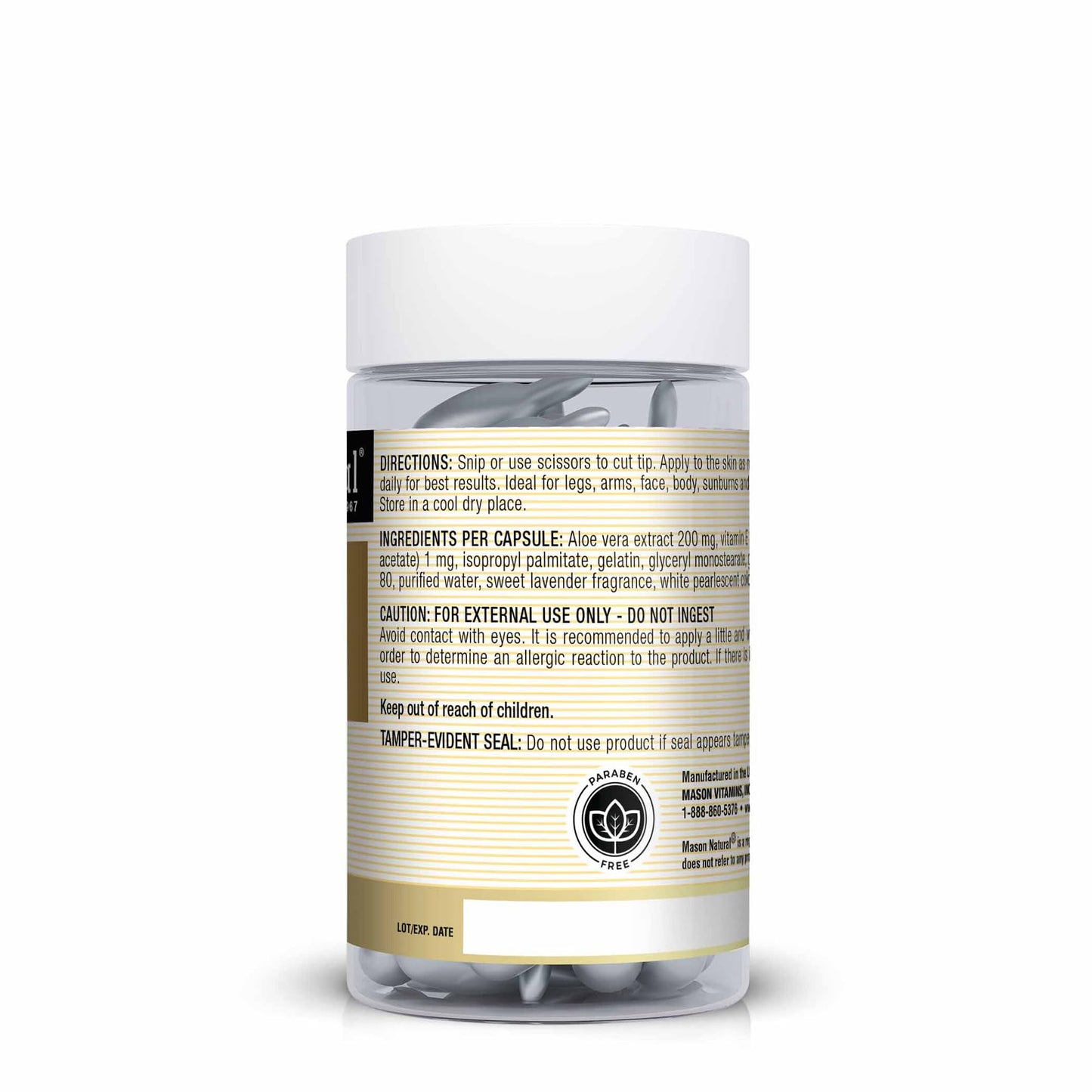 Capsulas para cuidado piel Mason Natural aloe vera vitamina E