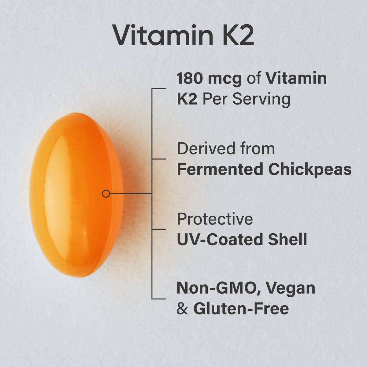 Cápsulas deportivas vitamina K2 MK7 180 mcg con aceite de coco
