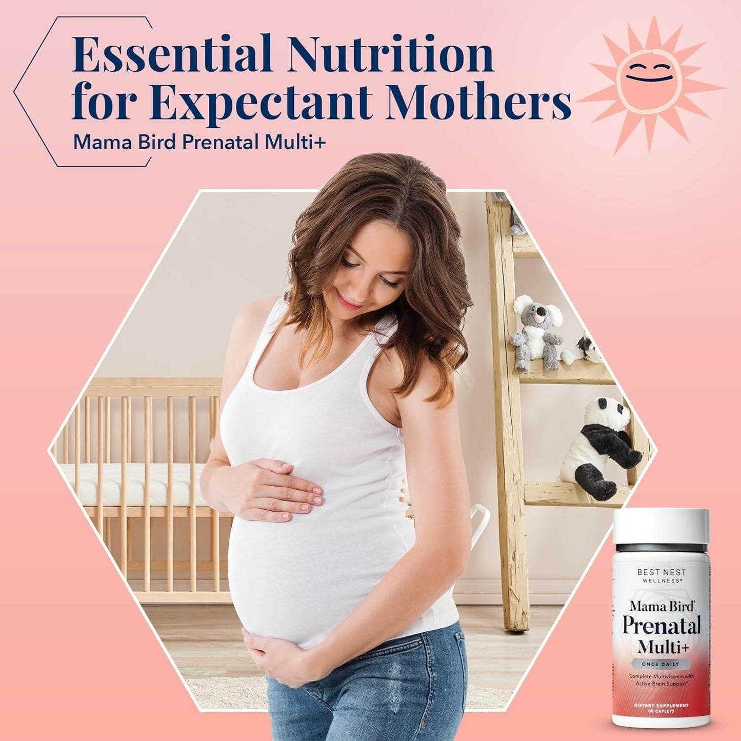 Cápsulas diarias de suplemento prenatal vegano Best Nest Wellness