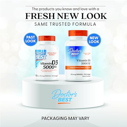 Cápsulas Doctor's Best Vitamina D3 5000 UI frasco lateral