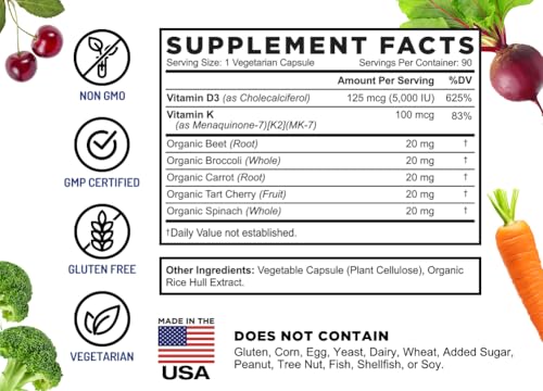 Cápsulas FarmHaven vitamina D3 K2 y glucosamina