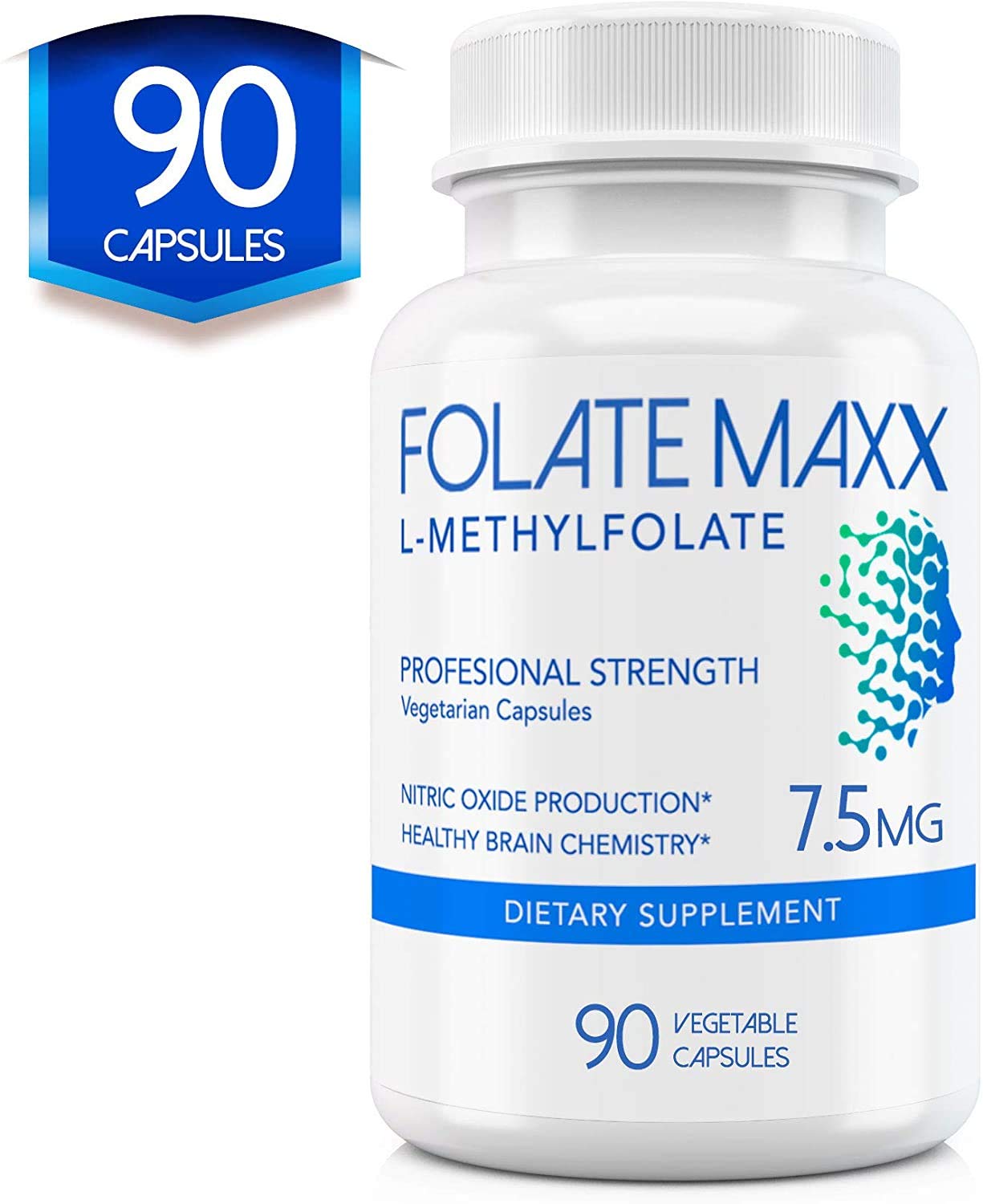 Cápsulas FolateMaxx L-Metilfolato folato activo y vitamina b9