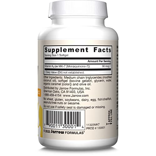 Cápsulas gel Jarrow Formulas MK-7 vitamina K2 90 mcg
